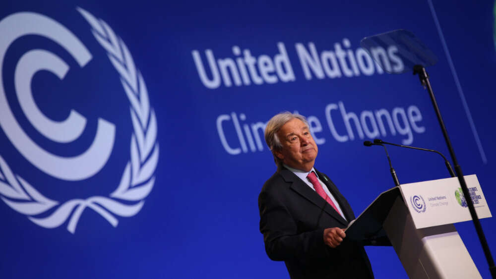 Secretary-General António Guterres addresses the opening of the COP26 Climate Change Conference in Glasgow.