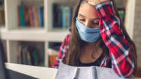 Teen girl with face mask