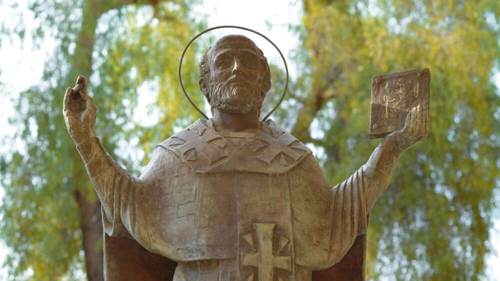 A statue of the real Saint Nicholas in Demre (formerly Myra), Turkey