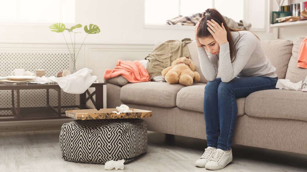 Woman overwhelmed