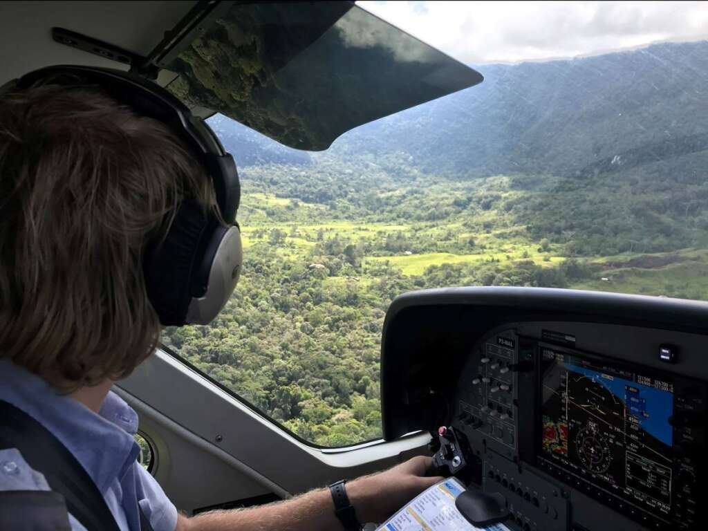 Richie Axon flies over a remote part of PNG