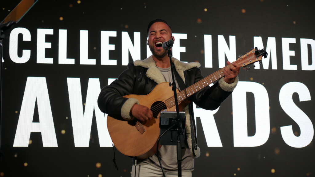 Chris Sebastian performs at the 2022 CMAA Excellence in Media Awards ceremony