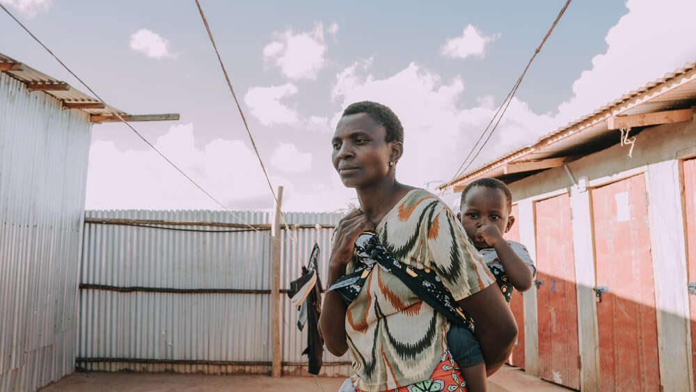 Fransciska from Kenya with one of her children