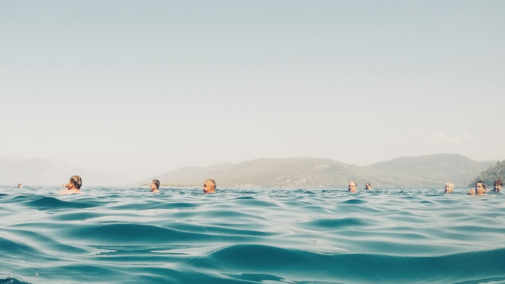 Swimming in the ocean