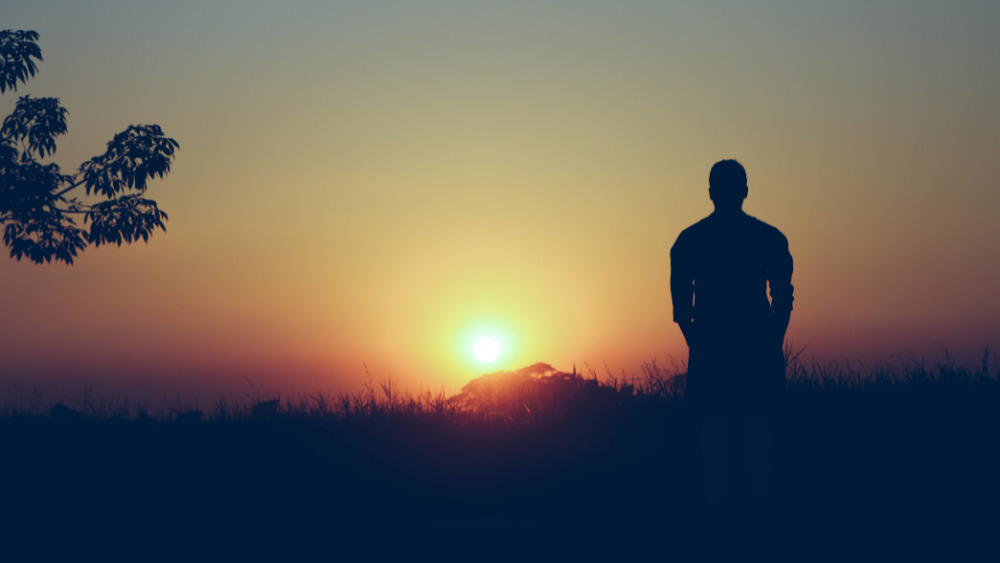 Man stares at horizon