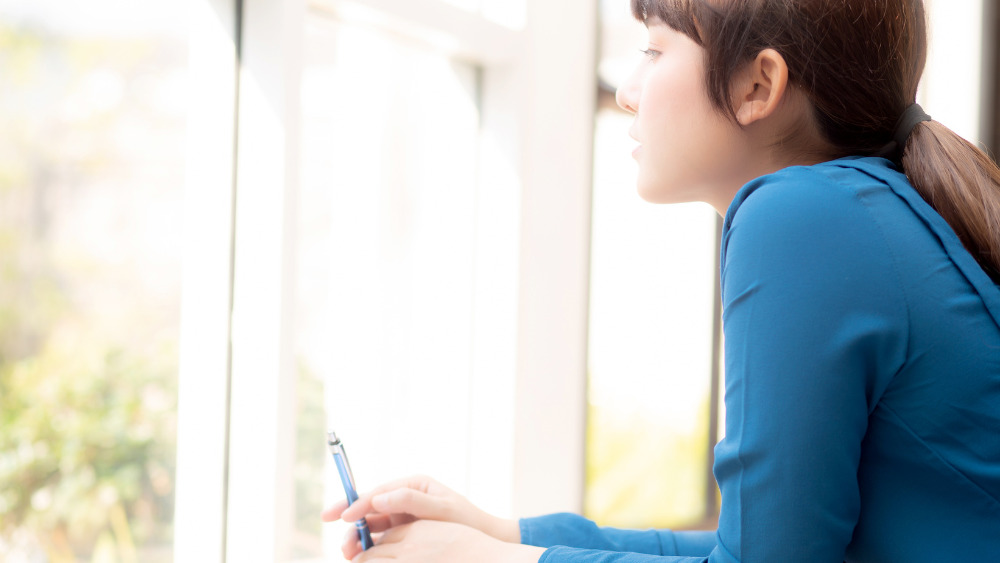 Girl writing